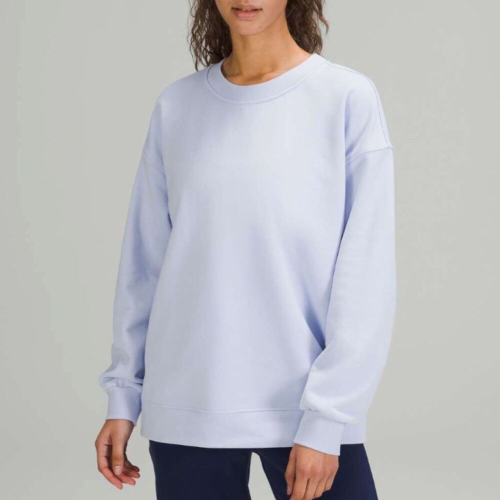 Women Lululemon Perfectly Oversized Crew Pastel Blue Athleisure Activewear